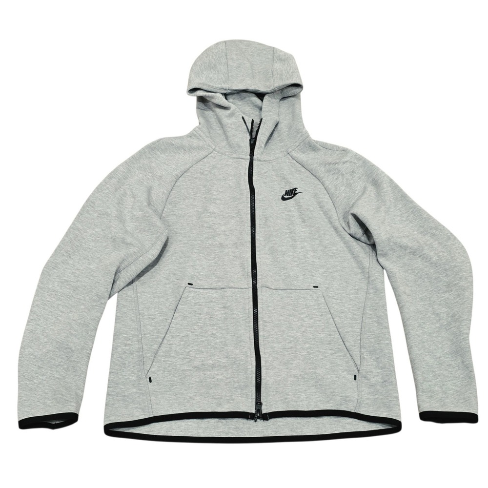 Nike Full Zip Hoodie Men's Small Gray Tech Fleece Style Jacket Swoosh